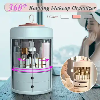 Makeup Storage Box Rack 360 Degree Rotating Adjustable Cosmetic Organizer Large Make Up Container Bathroom Desktop Storage Case
Makeup Storage Box Rack 360 Degree Rotating Adjustable Cosmetic Organizer Large Make Up Container Bathroom Desktop Storage Case