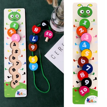 Wooden Toys Baby DIY Craft Toy Number Caterpillar Stringing Threading Wooden Blocks Beads Toy Monterssori Educational For Kids
Wooden Toys Baby DIY Craft Toy Number Caterpillar Stringing Threading Wooden Blocks Beads Toy Monterssori Educational For Kids