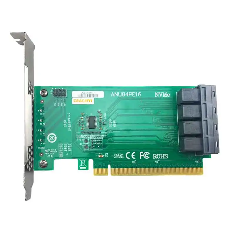 ANU04PE16 nvme контроллер SFF8643 SFF8639 4 порта PCIe3.0 X16 SSD Exp Riser (не с кабелями не поддерживает
