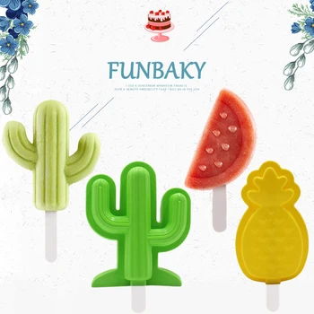 FUNBAKY New Food Grade Popsicle Mould DIY Tropical Fruit Cactus Ice Cream Mold with With Cover PP Popsicles Sticks
FUNBAKY New Food Grade Popsicle Mould DIY Tropical Fruit Cactus Ice Cream Mold with With Cover PP Popsicles Sticks