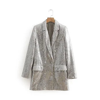 Autumn Long Sleeve New Sequined Women Vintage Double Breasted Blazer Casual Pockets Notched Lady Suit Jacket Outwears
Autumn Long Sleeve New Sequined Women Vintage Double Breasted Blazer Casual Pockets Notched Lady Suit Jacket Outwears