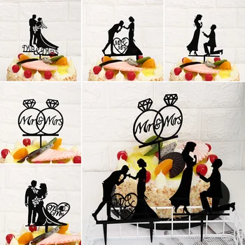1 pc Acrylic Black Gold Cake Toppers Bride Groom Mr Mrs Romantic Wedding Decorations Anniversary Marriage Party Supplies
1 pc Acrylic Black Gold Cake Toppers Bride Groom Mr Mrs Romantic Wedding Decorations Anniversary Marriage Party Supplies