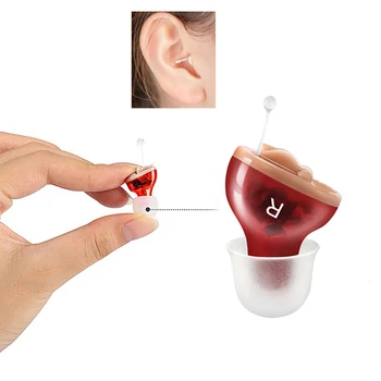 

Mini Size Inner Ear Invisible Hearing Aid Volume Adjustable Hearing Aids Ear Sound Amplifier Left Right Optional