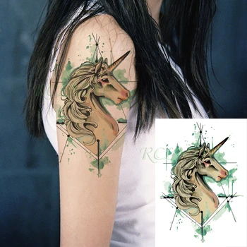 Waterproof Temporary Tattoo Sticker Unicorn Horse Geometric Pattern Fake Tatto Flash Tatoo Back Leg Big Size Art for Women Men
Waterproof Temporary Tattoo Sticker Unicorn Horse Geometric Pattern Fake Tatto Flash Tatoo Back Leg Big Size Art for Women Men