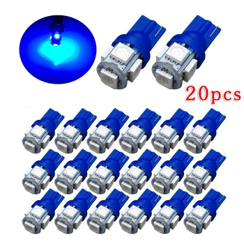 20pcs Blue T10 LED Bulb Car Interior License Light 2825 192 194 5050 5SMD Bulbs Super Bright LED Car Lights Decoration
20pcs Blue T10 LED Bulb Car Interior License Light 2825 192 194 5050 5SMD Bulbs Super Bright LED Car Lights Decoration