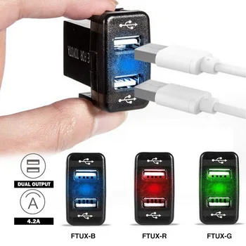 5V-6V 4.2A Waterproof Dual Ports USB Charger Socket Adapter Power Outlet Display Voltmeter For Toyota 12V-24V
5V-6V 4.2A Waterproof Dual Ports USB Charger Socket Adapter Power Outlet Display Voltmeter For Toyota 12V-24V