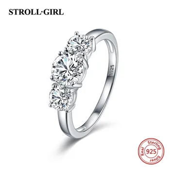 Strollgirl Luxury 100% 925 Sterling Silver Three Clear Zircon Finger Ring for Women 2019 Wedding Jewelry Gifts free shipping
Strollgirl Luxury 100% 925 Sterling Silver Three Clear Zircon Finger Ring for Women 2019 Wedding Jewelry Gifts free shipping
