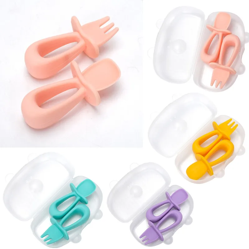 2pcs Baby Training Tableware Short Handle Silicone Spoon Fork Kit Infant Anti-drop Spoon Baby Feeding Thing Children's Tableware
2pcs Baby Training Tableware Short Handle Silicone Spoon Fork Kit Infant Anti-drop Spoon Baby Feeding Thing Children's Tableware