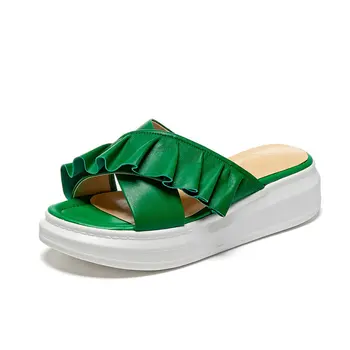 Fashion Women Slippers Handmade Suede Leather Platform Comfortable Casual Shoes Hot Sale Lady Slippers
Fashion Women Slippers Handmade Suede Leather Platform Comfortable Casual Shoes Hot Sale Lady Slippers