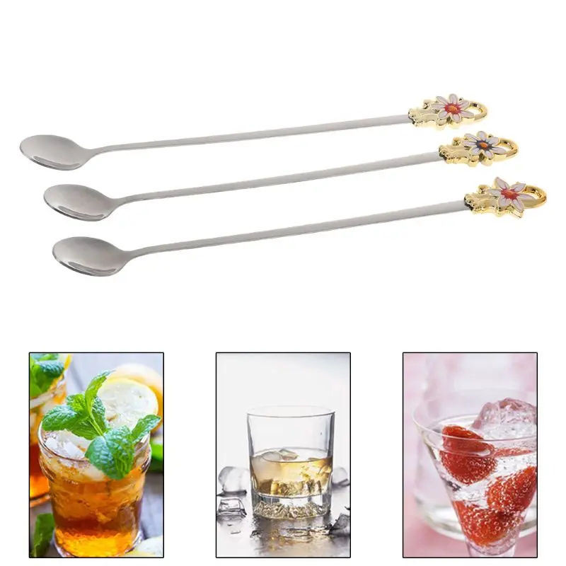 Stainless Steel Coffee Tea Spoon Flower Long Handle Ice Cream Scoop Drinking Tools Kitchen Utensil Cutlery Tableware D5BD
Stainless Steel Coffee Tea Spoon Flower Long Handle Ice Cream Scoop Drinking Tools Kitchen Utensil Cutlery Tableware D5BD