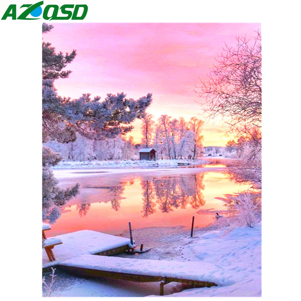 AZQSD Diamond Embroidery Sale Scenic Winter Picture Rhinestones Diamond Painting Mosaic Cross Stitch Landscape Home Decor Gift
AZQSD Diamond Embroidery Sale Scenic Winter Picture Rhinestones Diamond Painting Mosaic Cross Stitch Landscape Home Decor Gift