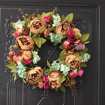 Harvest Artificial Brown Peony Wreath Decorative Rattan Garland Simulation Silk Cloth Autumn Party Wedding Front Door Wreath
Harvest Artificial Brown Peony Wreath Decorative Rattan Garland Simulation Silk Cloth Autumn Party Wedding Front Door Wreath