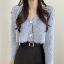 Knitted Cardigan Women Spring New Fashion V Neck Long Sleeve Loose Sweater Femme Solid Basic Button Casual Short Knitwear Female
Knitted Cardigan Women Spring New Fashion V Neck Long Sleeve Loose Sweater Femme Solid Basic Button Casual Short Knitwear Female