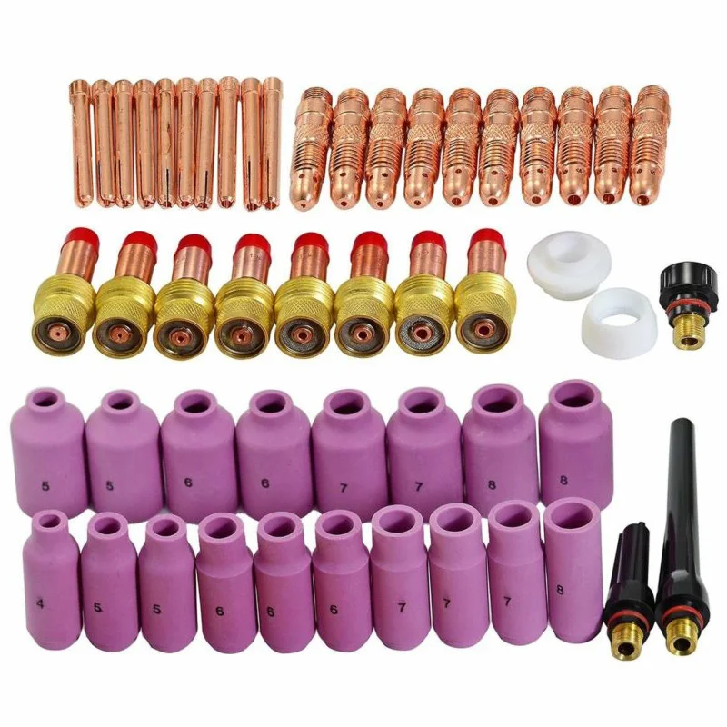 TIG Gas Lens Collet Body Consumables Kit Fit WP 17 18 26 TIG Welding Torch 51pcs welding equipment
TIG Gas Lens Collet Body Consumables Kit Fit WP 17 18 26 TIG Welding Torch 51pcs welding equipment