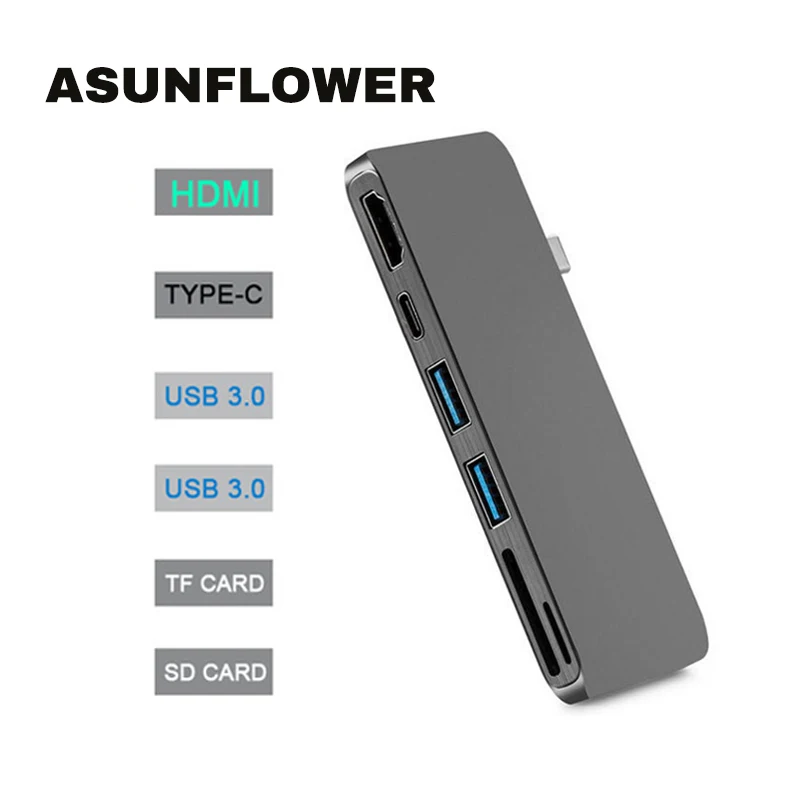 USB C HUB 6 Port Type C To 4K HDMI Adapter Multi USB 3.0 Port USB-C Docking Station For MacBook Pro 2016 2017 Support PD Charge
USB C HUB 6 Port Type C To 4K HDMI Adapter Multi USB 3.0 Port USB-C Docking Station For MacBook Pro 2016 2017 Support PD Charge