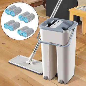 Flat Squeeze Mop and Bucket Hand-Free Wringing Floor Cleaning Mop 4pcs Microfiber Mop Pads Kitchen Lazy Automatic Spins Mop
Flat Squeeze Mop and Bucket Hand-Free Wringing Floor Cleaning Mop 4pcs Microfiber Mop Pads Kitchen Lazy Automatic Spins Mop