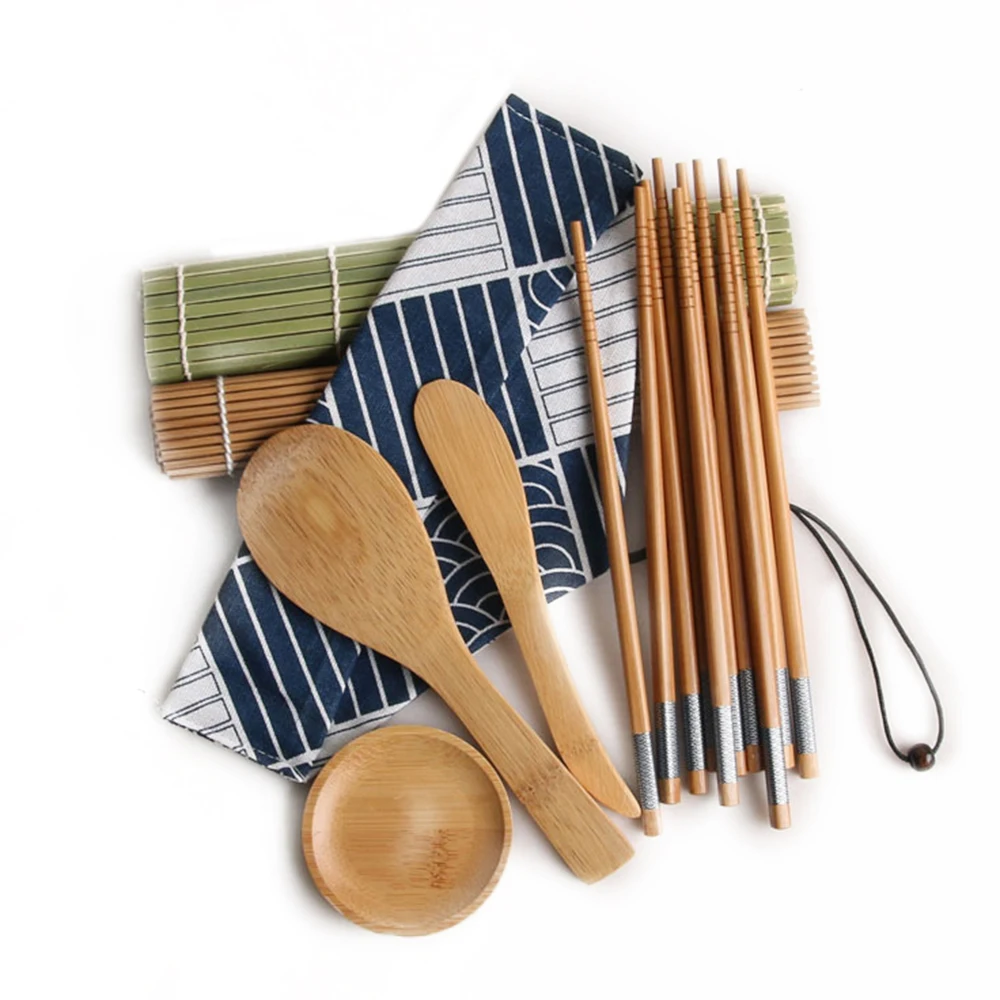 11pcs/Set Sushi Roller Bamboo Mat Spoon Chopsticks Maker Food Rolling Tool bamboo + canvas Sushi Tools Multi-Piece Sets
11pcs/Set Sushi Roller Bamboo Mat Spoon Chopsticks Maker Food Rolling Tool bamboo + canvas Sushi Tools Multi-Piece Sets