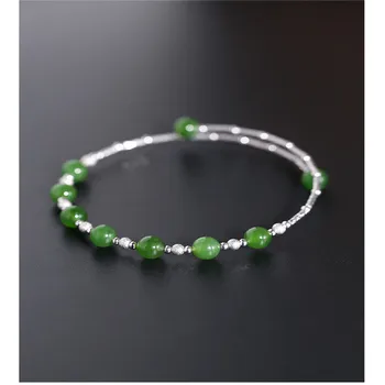 DMBS071 Spinach green old material Hetian jasper bracelet female genuine 925 silver elastic bracelet gift
DMBS071 Spinach green old material Hetian jasper bracelet female genuine 925 silver elastic bracelet gift