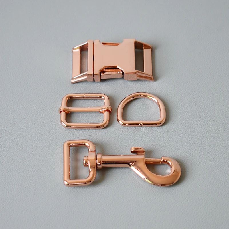 

10Setmetal Buckle Adjust Buckle D Ring Metal Dog Clasp Set For 25mm Webbing Metal Slider DIY Pet Collar Strap Bag Belt Accessory