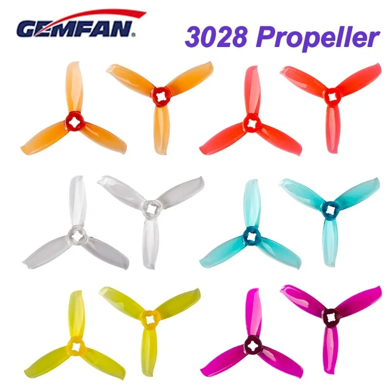 10pairs / 20pcs Gemfan Windancer 3028 Propeller 3 Inch PC 3-Blade CW CCW FPV Propeller Durable for FPV Racing Drone Freestyle
10pairs / 20pcs Gemfan Windancer 3028 Propeller 3 Inch PC 3-Blade CW CCW FPV Propeller Durable for FPV Racing Drone Freestyle