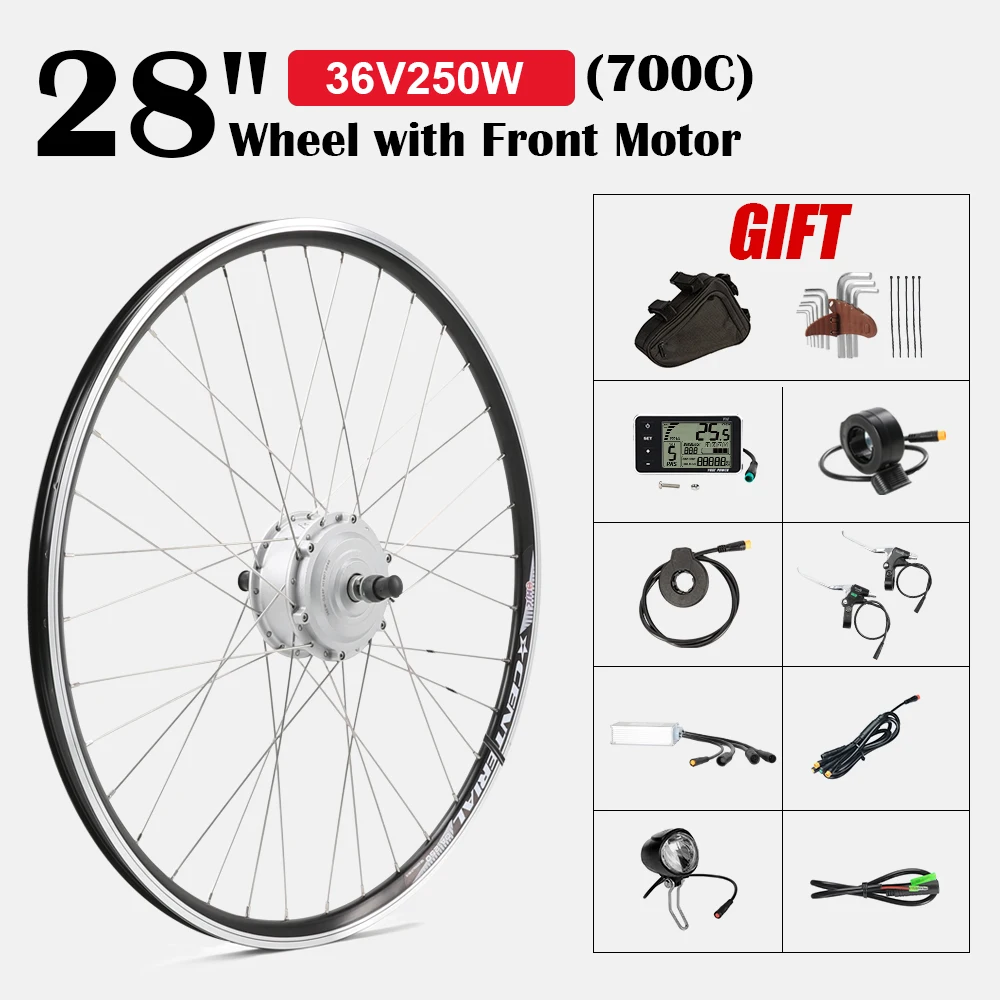 eBIKE Conversion Kit 28 inch 700C Electric Bicycle 36V 250W Front Rack Hub Motor 28" Wheel Battery | Спорт и развлечения