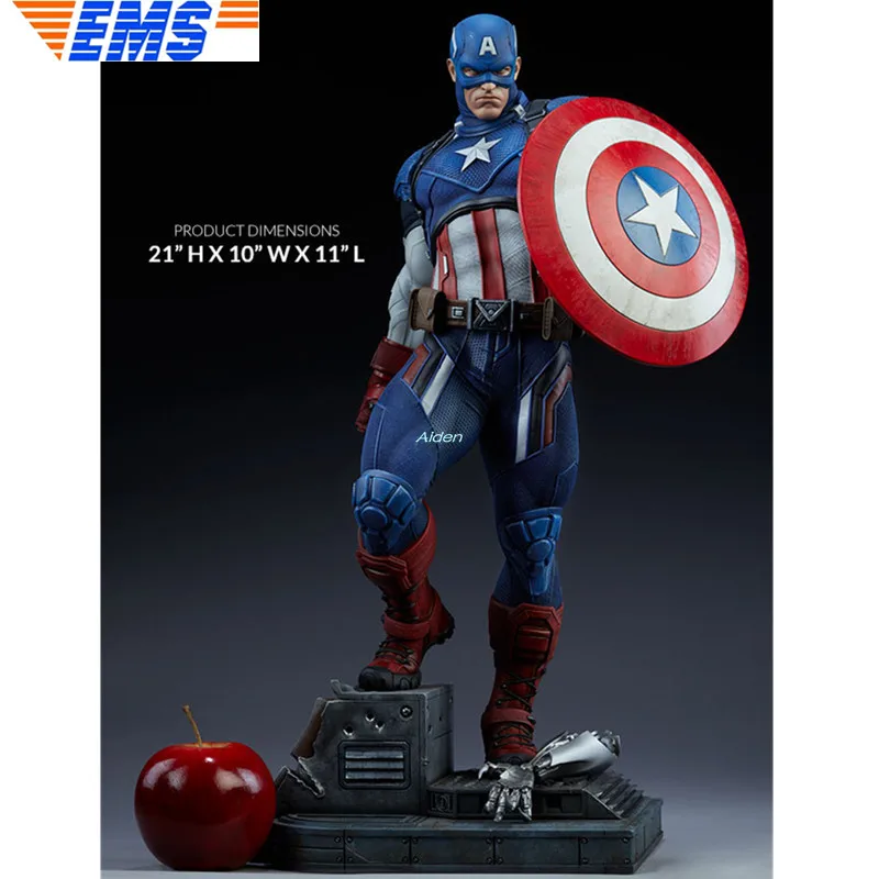 

21" SS 300524 Statue Superhero Bust Captain America Full-Length Portrait The Avengers PF Resin Action Model Toy BOX 53CM Z2282