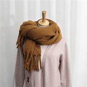 Autumn and winter 2019 new simple style solid color hand knotted fringe thickened women's scarf,Long warm shawl women's scarf
Autumn and winter 2019 new simple style solid color hand knotted fringe thickened women's scarf,Long warm shawl women's scarf