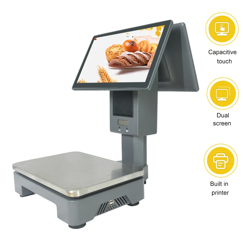 All In One POS System Terminal PC Label Printing Dual LCD Screen 15.6" POS Machine Cash Register for Restaurants and Supermarket
All In One POS System Terminal PC Label Printing Dual LCD Screen 15.6" POS Machine Cash Register for Restaurants and Supermarket