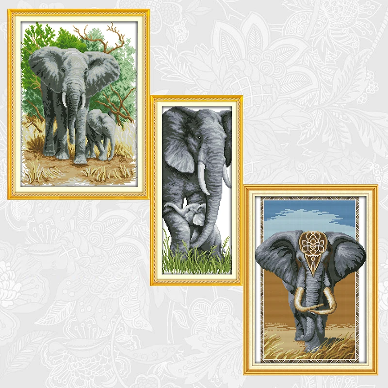 Elephant Series Pattern Cross Stitch Kits 11CT Printed Fabric 14CT Counted Canvas Chinese Cross-stitch Embroidery Thread Sets
Elephant Series Pattern Cross Stitch Kits 11CT Printed Fabric 14CT Counted Canvas Chinese Cross-stitch Embroidery Thread Sets