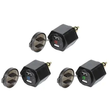 12V-24V 4.2A Motorcycle Motos Charging Dual USB Charger with Voltmeter LCD Display Motocicleta Charger for BMW Hella/DIN Plug
12V-24V 4.2A Motorcycle Motos Charging Dual USB Charger with Voltmeter LCD Display Motocicleta Charger for BMW Hella/DIN Plug