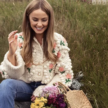 Runway 2020 WOmen Embroidered Floral Cardigan Sweater Loose Outwear Luxury Sweet Crotchet Knitted Jacket Christmas Clothes
Runway 2020 WOmen Embroidered Floral Cardigan Sweater Loose Outwear Luxury Sweet Crotchet Knitted Jacket Christmas Clothes