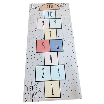 Nordic Baby Hopscotch Game Mat Kids Activity Play Gym Mats Children Infant Adventure Road Rugs Crawling Carpet for Children Room