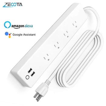 Wifi Smart Power Strip Surge Protector US Plug Sockets Multi Outlet USB work with Alexa Google Assistant 1.5m Extension Cord
Wifi Smart Power Strip Surge Protector US Plug Sockets Multi Outlet USB work with Alexa Google Assistant 1.5m Extension Cord