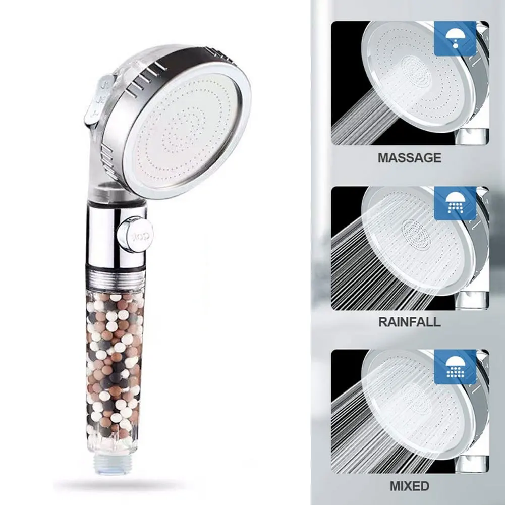 Filtration Shower Head Ionic Stone Stream Handheld Multi-function 3 Modes Shower Head Replacement pressurized Water-saving
Filtration Shower Head Ionic Stone Stream Handheld Multi-function 3 Modes Shower Head Replacement pressurized Water-saving