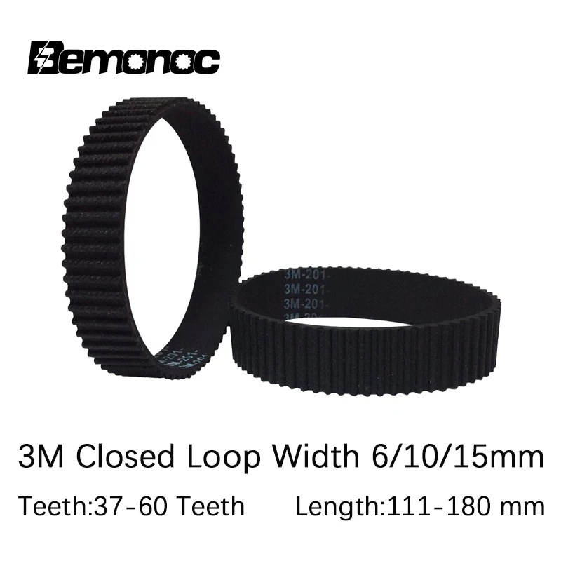 3M Closed Loop Timing Belt Transmission Belts HTD 3M Length 111/120/135/150/159/162/165/171/174/177/180mm Width 6/10/15mm Belt
3M Closed Loop Timing Belt Transmission Belts HTD 3M Length 111/120/135/150/159/162/165/171/174/177/180mm Width 6/10/15mm Belt