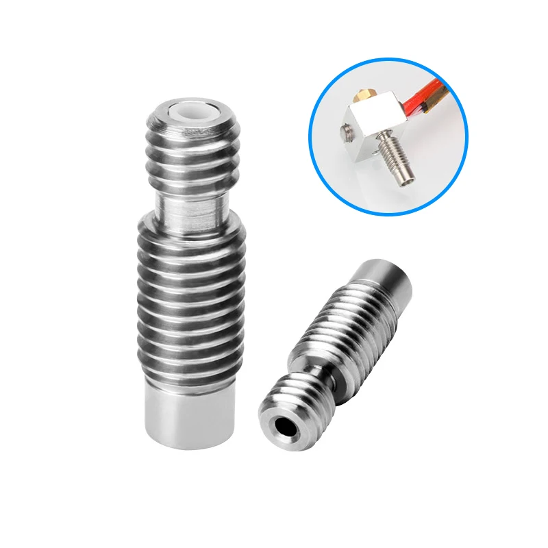 

5Pcs Extruder HeatBreak Hotend E3D V6 Throat 1.75 or 3.0mm Filament With PTFE All-Metal Feeding Tube Pipes 3D Printer Parts