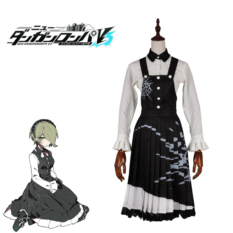 Игра Danganronpa V3: Новый 2020 гармонии Kirumi Косплэй костюм платье служанки для Хэллоуин