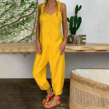 Adisputent 2020 Women Casual Solid Strappy Dungarees Vintage Cotton Linen Loose Party Long Overalls Fashion Rompers Jumpsuits
Adisputent 2020 Women Casual Solid Strappy Dungarees Vintage Cotton Linen Loose Party Long Overalls Fashion Rompers Jumpsuits