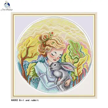 Girl and Rabbit Stamped Cross Stitch kits DMC Needlework Embroidery Cross-Stitch DIY Handwork Crafts Fabric 14CT and 11CT
Girl and Rabbit Stamped Cross Stitch kits DMC Needlework Embroidery Cross-Stitch DIY Handwork Crafts Fabric 14CT and 11CT