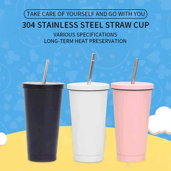 Stainless Steel Coffee Mug 500ml Mug With Lid Beer Mugs For Tea Cup Metal Cup Drink Straw Drink Straw Travel Cups 
Stainless Steel Coffee Mug 500ml Mug With Lid Beer Mugs For Tea Cup Metal Cup Drink Straw Drink Straw Travel Cups