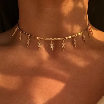 Fashion Crystal Lightning Pendant Necklace Simple Gold Color Chain Necklace for Women Trendy Jewelry Gifts
Fashion Crystal Lightning Pendant Necklace Simple Gold Color Chain Necklace for Women Trendy Jewelry Gifts