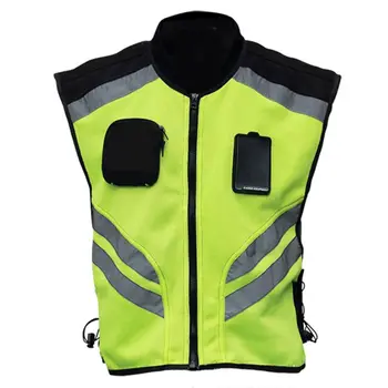 2021 New Multi-pockets High Visibility Zipper Front Safety Vest with Reflective Strips