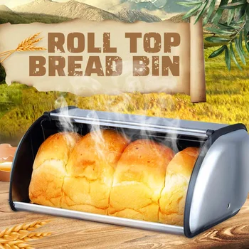 Stainless Steel Roll Top Bread Box Storage Bin Keeper Food Storage Container Kitchen Pastry Bread Baking Holder Kitchen Supplies
Stainless Steel Roll Top Bread Box Storage Bin Keeper Food Storage Container Kitchen Pastry Bread Baking Holder Kitchen Supplies