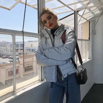 Women Autumn Winter Warm Thick Personality Reflective Windbreaker Jacket Outwear Overcoat Tops Coat Jacket Female #115 
Women Autumn Winter Warm Thick Personality Reflective Windbreaker Jacket Outwear Overcoat Tops Coat Jacket Female #115