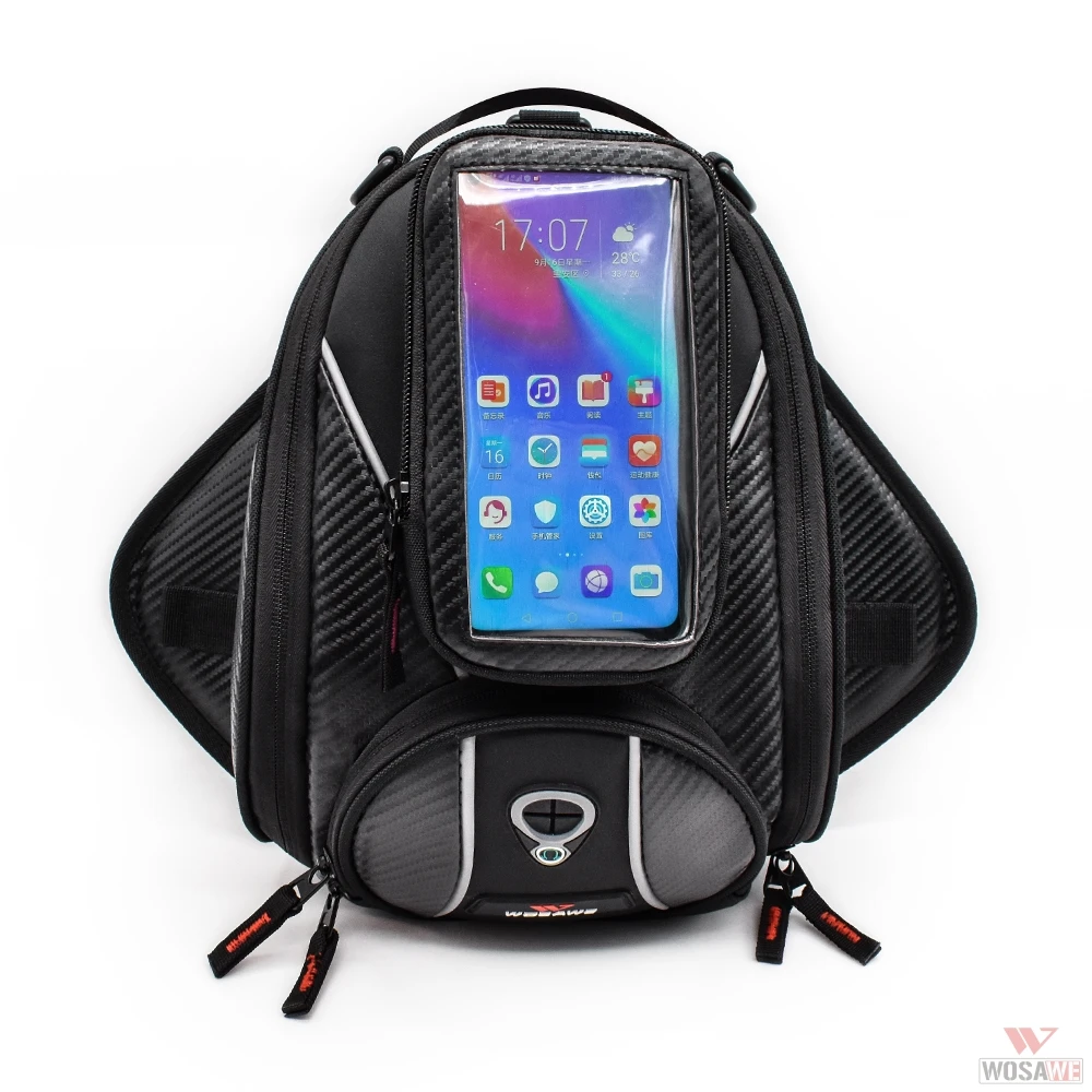 WOSAWE Magnetic Motorcycle Tank Bag Touch Screen High Capacity Multifunction Navigation Bag with 1 Waterproof Cover
WOSAWE Magnetic Motorcycle Tank Bag Touch Screen High Capacity Multifunction Navigation Bag with 1 Waterproof Cover