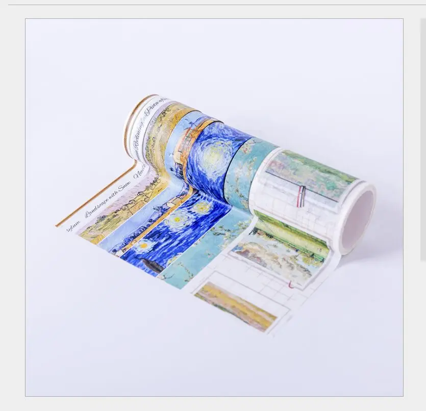 7rolls/pack Van Gogh paintings starry sky gold Rye Apricot blossom Decoration Washi Tape DIY planner Scrapbooking Masking Tape
7rolls/pack Van Gogh paintings starry sky gold Rye Apricot blossom Decoration Washi Tape DIY planner Scrapbooking Masking Tape