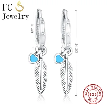 FC Jewelry 925 Sterling Silver Bohemian Cute Blue Enamel Feather Stud Earrings For Female Women Girl Fashion Brincos Making 2020 
FC Jewelry 925 Sterling Silver Bohemian Cute Blue Enamel Feather Stud Earrings For Female Women Girl Fashion Brincos Making 2020