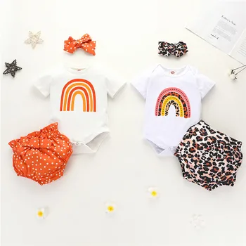 0-18M Toddler Baby Girls Summer Clothes Newborn Baby Girls Rainbow Print Bodysuits+High Waist Print Shorts+Headband Outfits 
0-18M Toddler Baby Girls Summer Clothes Newborn Baby Girls Rainbow Print Bodysuits+High Waist Print Shorts+Headband Outfits