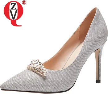 ZVQ spring new elegant sexy women pumps outside high heels pointed toe crystal sequined cloth women wedding shoes drop shipping
ZVQ spring new elegant sexy women pumps outside high heels pointed toe crystal sequined cloth women wedding shoes drop shipping