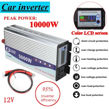 Inverter 12V/24V/48V 220V 5000W 10000W Peak- Modified Sine Wave Power Voltage transformer Inverter Converter + LCD display
Inverter 12V/24V/48V 220V 5000W 10000W Peak- Modified Sine Wave Power Voltage transformer Inverter Converter + LCD display